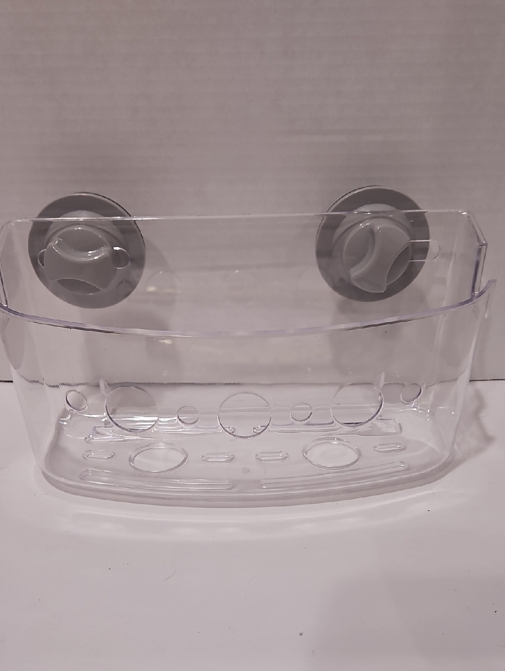 Clear Suction Shower Caddy - Transparent with Gray Suction Cups